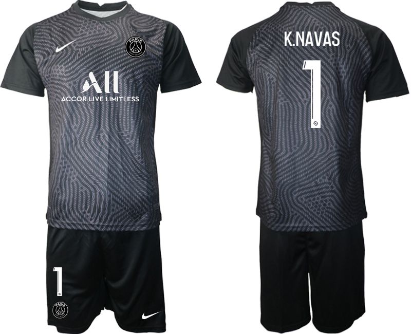 Men 2020-2021 club Paris St German black goalkeeper #1 Soccer Jerseys->paris st german jersey->Soccer Club Jersey